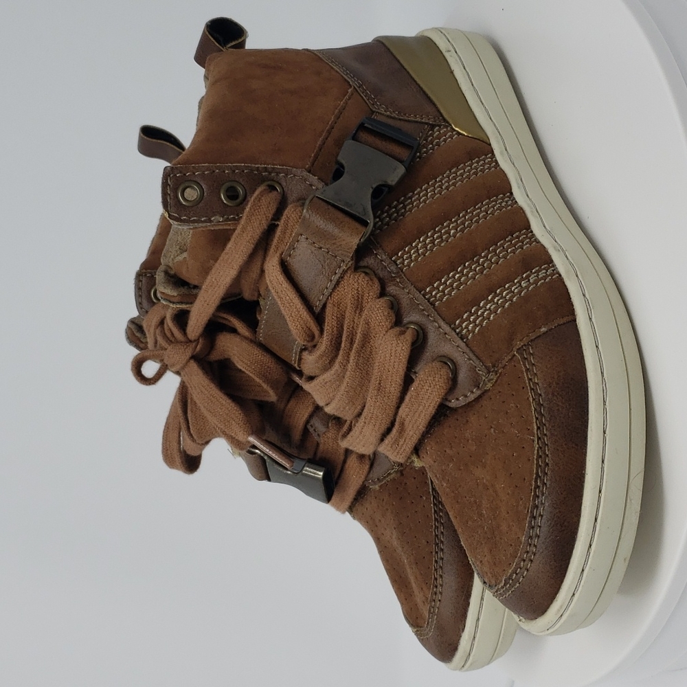 Call It Spring Vegan Brown and Gold High-Top Sneakers US 6